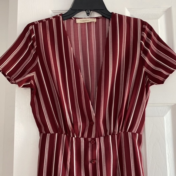 Rokoko burgundy stripe midi dress. Size S - Picture 4 of 9